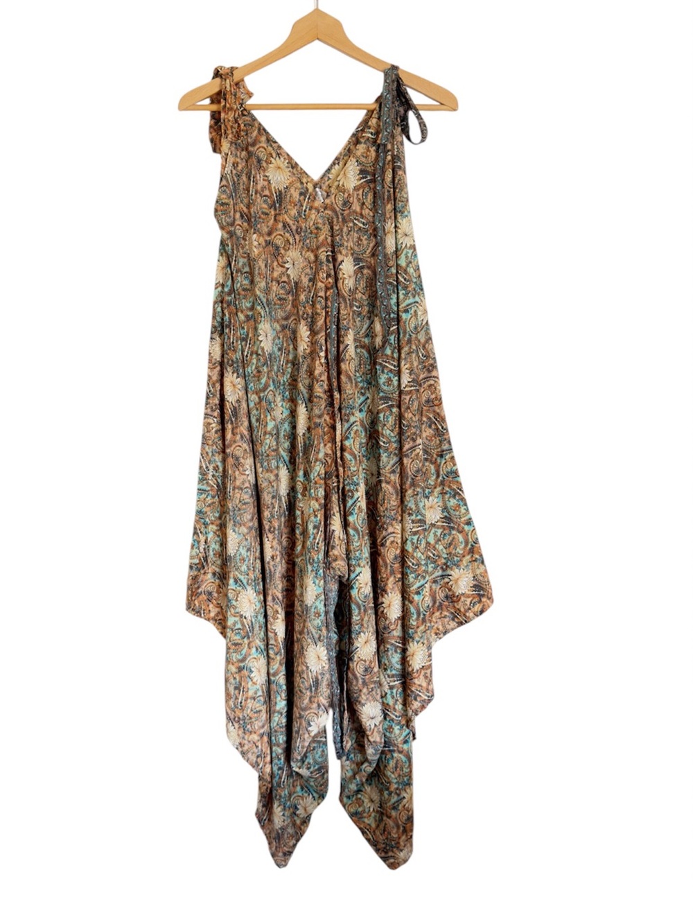 Karma Highway Floral Paisley Boho Hippie Harem Slouchy Flowy Jumpsuit One Size